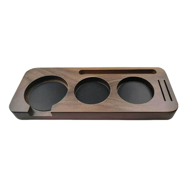 jifeng Café Porta Titulaire en Bois Non Glissement Expresso Inviolable Stand Tapis Inviolable Support 51mm Noyer