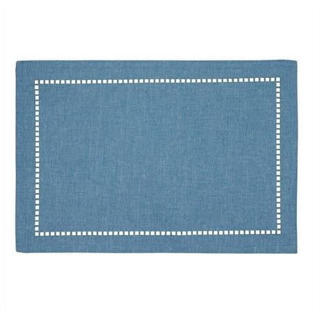 

SARO 9738.DN1319B 13 x 19 in. Oblong Denim Laser-Cut Hemstitch Placemats Set of 4