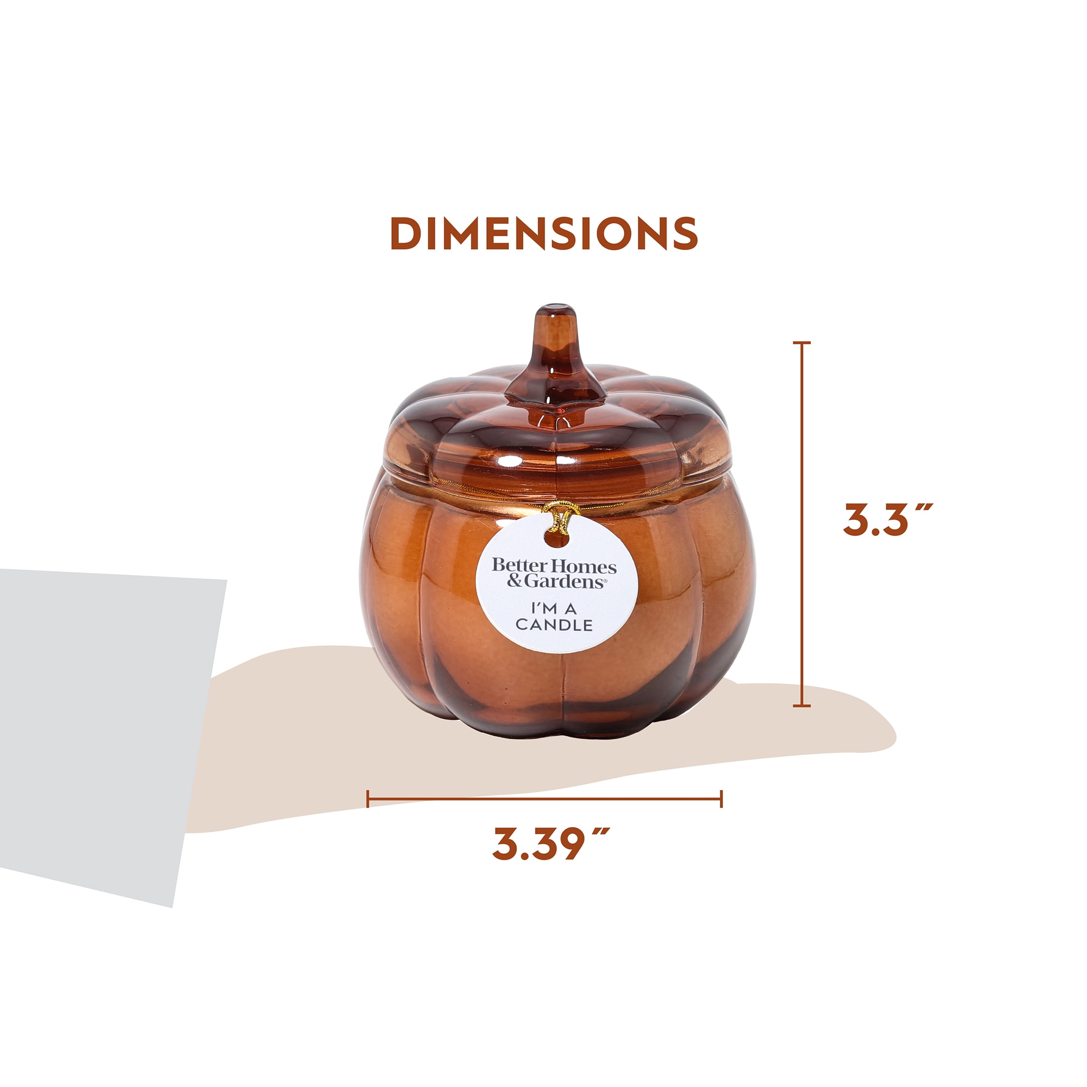 Better Homes & Gardens 5 oz Glass Pumpkin Jar Candle, Farm Apple Pumpkin