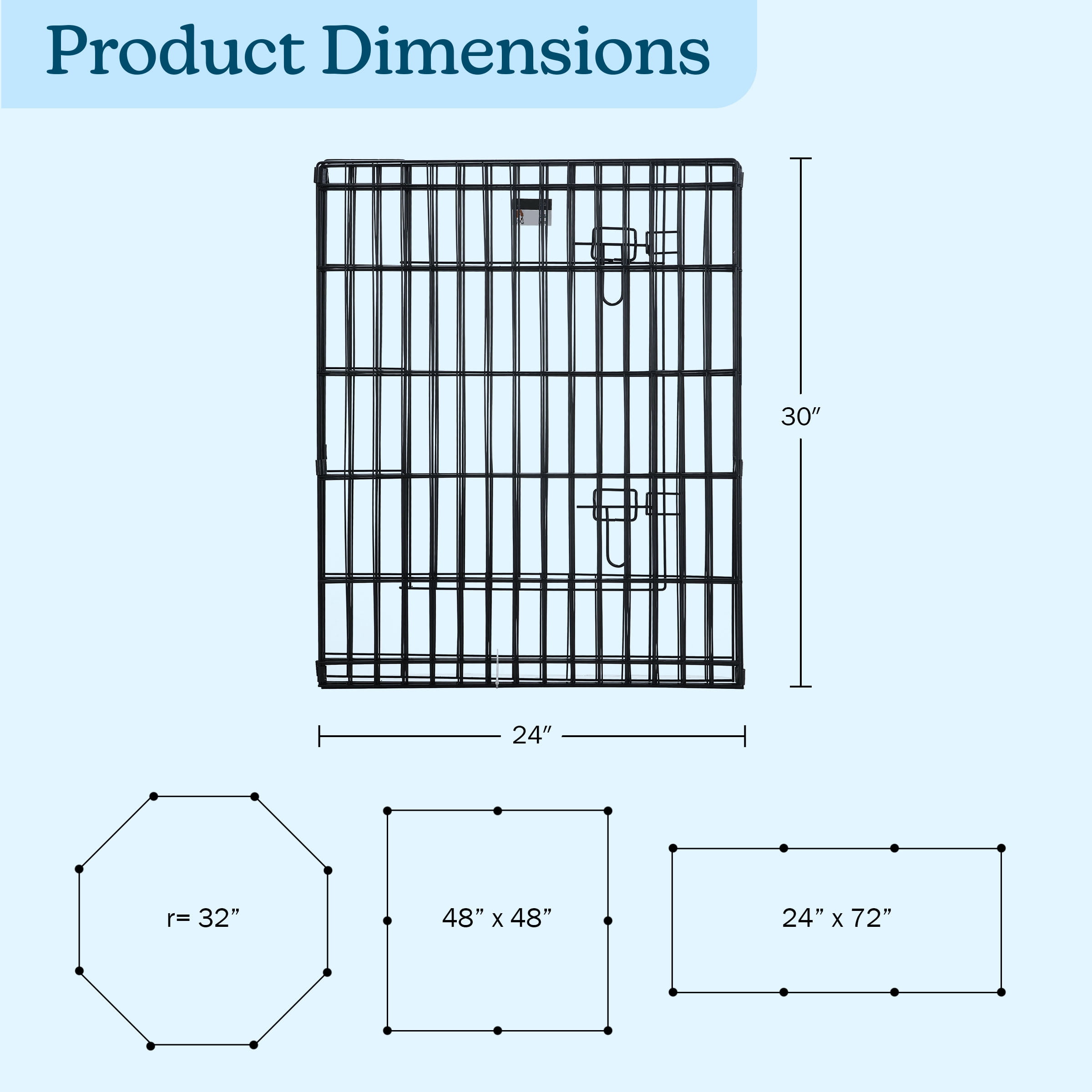PETMAKER Indoor/Outdoor Foldable Puppy Dog Playpen - Eight 24x30in Panels