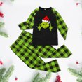 thumbnail image 4 of Conjunto de pijama familiar de 2 piezas, traje con estampado de dinosaurio y cuello redondo (Kid Green 8-9T) Ygjytge Verde niño 8-9 años, 4 of 5