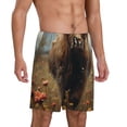 thumbnail image 2 of Fotbe Grassland Sunflower Cow Pantalones Cortos de Pijama para Hombre, Ropa de Dormir, Pantalones de Pijama Cortos para Hombre-Large, 2 of 6