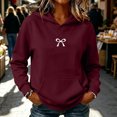 thumbnail image 5 of Maean Womens Sweatshirt Bow Printed Cute Pullover Long Sleeve Lightweight Loose Hoodies Sweatshirts with Pockets, 5 of 7
