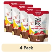 (4 pack) Once Upon a Farm Organic Coconut Melts, Strawberry Banana, 1oz Bag