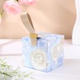 thumbnail image 1 of Wedding Candy Box Gold Embossed Rose Print Gift Boxes with Handheld Portable Chocolate Dessert Paper Bag Wedding Favours Packaging Case, 1 of 3
