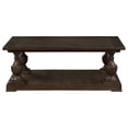 thumbnail image 3 of Homestock Lakeside Living Rectangular Coffee Table With Turned Legs And Floor Shelf Coffee Table - 30"D X 50"W X 19"H, Plank Design Floor Shelf, Elongated Turned Legs, 3 of 5