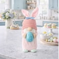 thumbnail image 2 of STPgoods Whimsical Easter Gnome Easter Figurine 7.5" (19 cm) Fabric Easter Decoration Standing Decoration Easter Collectible Figurine Holiday Decor Tabletop Favor Figurine, Pink, 2 of 6