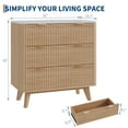 thumbnail image 2 of Fluted 3 Drawer Dressers, Modern Closet Dressers Chest of Drawers, Wood Storage Dresser Chest of Drawers Organizer for Bedroom Living Room Hallway Closet(Oak), 2 of 12