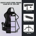 thumbnail image 2 of SOONTRANS Black Gaming Chair for Adult, Velvet Fabric Ergonomic Comfortable Video Gamer Chair with Footrest, Reclining Office Computer Desk Game Chairs with Massage Lumbar Cushion, Headrest, 2 of 10