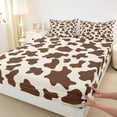 thumbnail image 3 of Homewish Cow Print Girl Boy Twin Sheet Sets 3pcs,Farmhouse Animal Twin Fitted Sheet Microfiber,Abstract Geometric Breathable Flat Sheet,Super Cozy Room Decor, 3 of 7