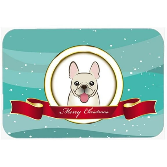 Caroline's Treasures French Bulldog Merry Christmas Glass Cutting Board Large