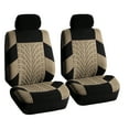 thumbnail image 2 of FH Group Travel Master Seat Covers Airbag Ready & Rear Split 4 Headrests Full Set Black and Beige, 2 of 5