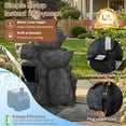 thumbnail image 5 of HOMEDIARY 39.1" H Outdoor Water Fountain, 4-Tier Cascading Waterfall Fountain with LED & Adjustable Pump, Garden Water Feature with Bald Eagle Statue, Natural Rock Finish for Patio, Backyard & Indoor, 5 of 7