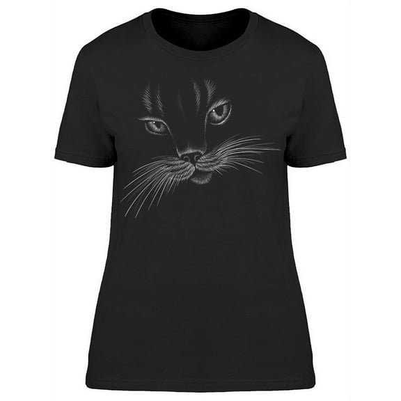 Flirtatious Look Cat Sketch T-Shirt Women -Image by Shutterstock, Female Small
