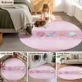 thumbnail image 5 of Round Rug 6Ft Washable Non-Slip, Pink Summer Coastal Circle Area Rugs for Living Room Bedroom, Modern Ocean Waves Starfish Shell Indoor Floor Mats Carpet Runner for Home Decor Aesthetic, 5 of 8
