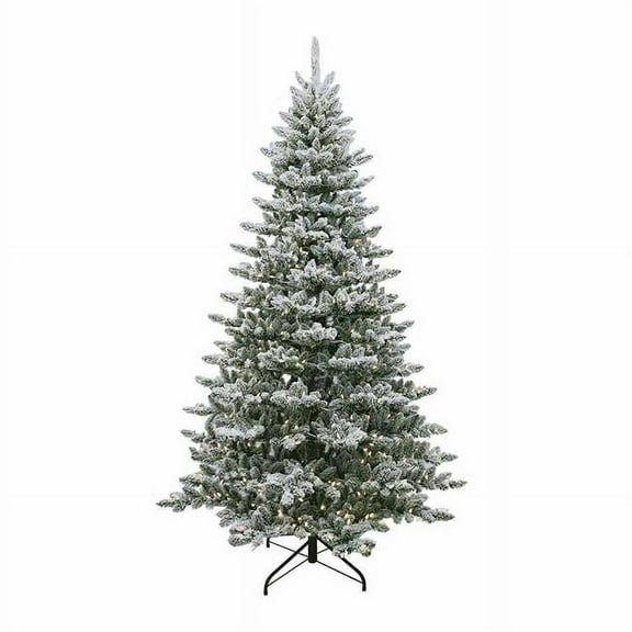 Kurt Adler TR71750FLEDWW 7.5 ft. Pre-Lit LED Snow Pine Tree, Warm White