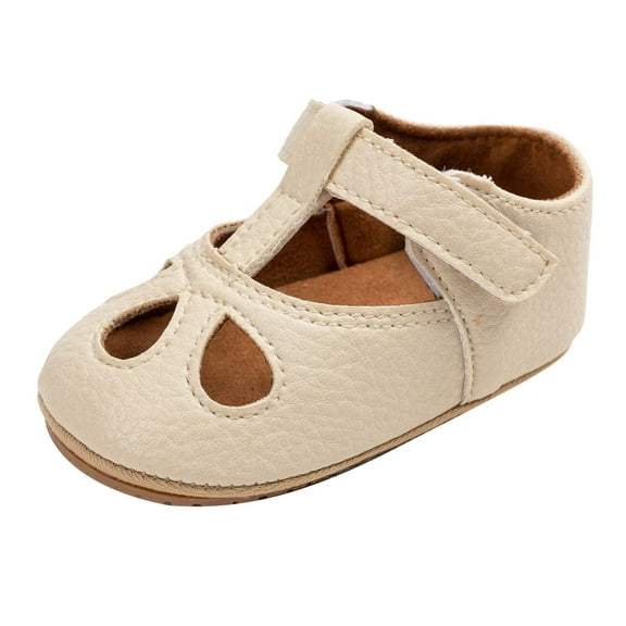 WREESH Baby and Toddler Girls' T-Strap Flats: Fashionable and Comfortable with Non-Slip Soft Soles White
