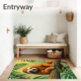 thumbnail image 3 of ODIKA 3'x5' Machine Washable Non-Slip Area Rug, Peaceful Sloth Canopy Latch Needlework Kit Festive High Traffic Rug with Pad, Brown, 744325, 3 of 8