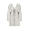 thumbnail image 1 of Gspmoly Robe pour Femmes, Robe à Col en V pour Femmes à Manches Longues Longueur Genou, Robe Aguichant Rétro Ample, Robes d'Été pour Femmes jusqu'à 60 % de Rabais, 1 of 5