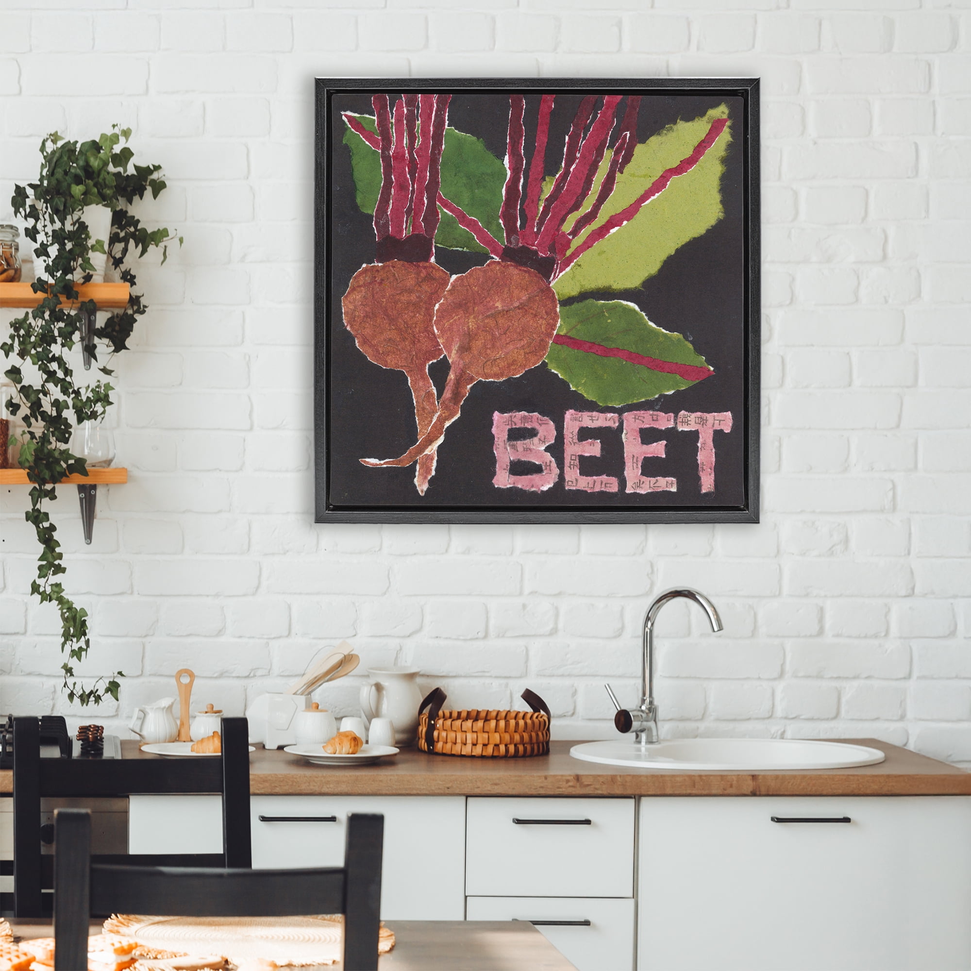 Stupell Industries Beets Root Vegetable Black Framed Floater Canvas Wall Art, design by Nancy Overton
