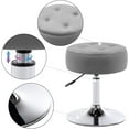 thumbnail image 3 of YANG2 Modern Velvet Vanity Stool Makeup Stool Vanity Chair Height Adjustable Swivel Stool Round Ottoman Grey, 3 of 9