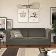 DHP Dante Upholstered Futon, Convertible Sofa Bed & Couch, Gray Velvet
