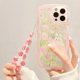 thumbnail image 3 of Funda compatible con iPhone 12 Pro, bonita funda transparente con diseño de conejo floral y corazón, con correa de muñeca para mujer, funda protectora completa de TPU suave para iPhone 12 Pro -, 3 of 8