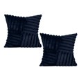 thumbnail image 3 of Couch Decorative Throw Pillow Covers 18x18 Set of 2 Faux Fur Plush Soft Fluffy Striped Cushion Case Home Decor for Sofa Living Room Bedroom,Black, 3 of 4