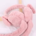 thumbnail image 5 of Weikingp Earmuffs Unisex Ear Moving Bunny Ear Cute Rabbit Warmers Winters/Outdoor Ear Up Headbands Earmuffs (Clearance) Pink Plush, 5 of 5