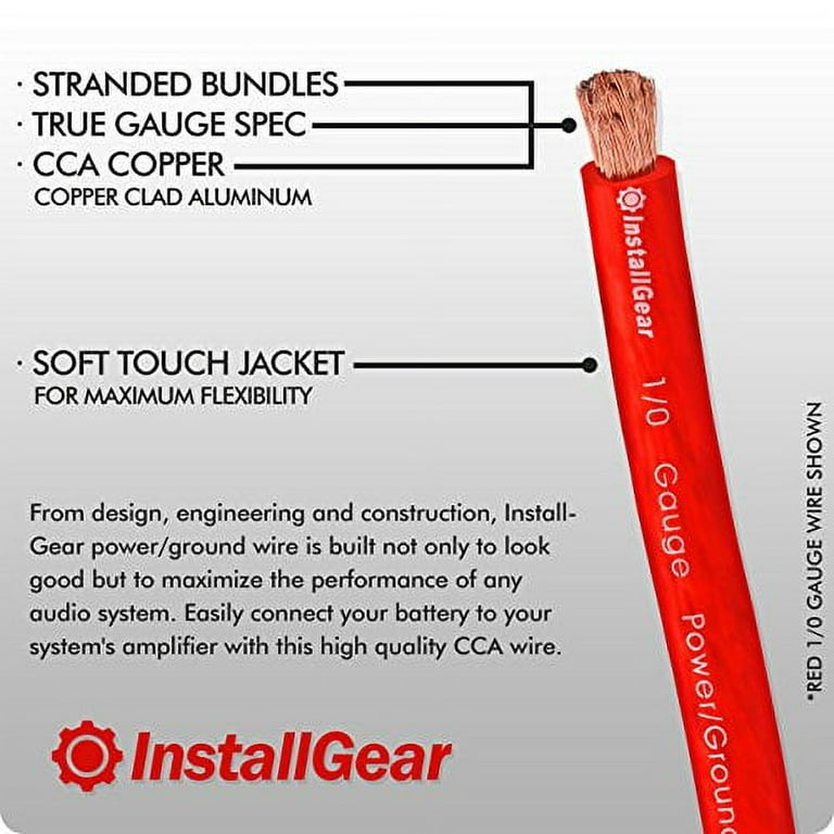 InstallGear 1/0 Gauge Electrical Car Power/Ground Cable