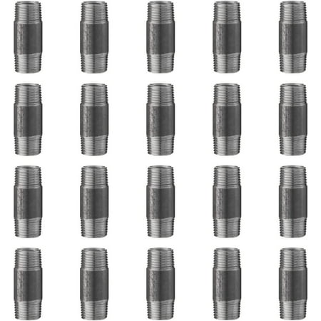 

Ironwerks Designs 1/2 x 3 Industrial Dcor Iron Pipe Fittings - Threaded Pipe Nipple Black Pipe Shelving Industrial Table Legs - [20 Pack]