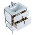 thumbnail image 4 of Fine Fixtures Serenity 24 in. W x 18 in. D x 33.5 in. H Bathroom Vanity in White Matte with Glass Sink top with an 8 in. Widespread Faucet Hole with Chrome Hardware, 4 of 4
