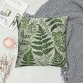 thumbnail image 2 of Leisuo Throw Pillow Cover Green Leaf Floral in Vintage Style Leaves and Herbs Seeded Eucalyptus Fern Maidenhair Decorative Pillow Case Home Decor Square Pillowcase White, 2 of 5