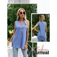 thumbnail image 7 of Xuanfei Women V Neck Button Up Mid-Long Ribbed Sleeveless Solid Tank Top, 7 of 7