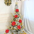 thumbnail image 4 of Cateissary Árbol de Navidad Decorativo Flor Falsa Portátil Desmontable Moda Parque Jardín Artificial Simulación Festival Flores Kits de decoración para fiestas rojo navideño Cateissary JR1170-07, 4 of 6