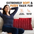 thumbnail image 4 of Cheer Collection Faux Fur Throw Pillows 16" x 16", Set of 2 - Maroon, 4 of 5