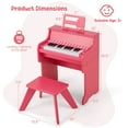 thumbnail image 3 of Costway 25 Keys Digital Piano with Music Stand Stool Lighted Keys Teaching Mode for 3+ Kids Pink, 3 of 10