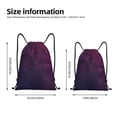 thumbnail image 4 of Drawstring Backpack - Black Dark Blue Purple Splash Proof Small Drawstring Gym Bag for Women Men, Cinch Sports String Bag Backpack for Travel Swimming Beach, 4 of 8