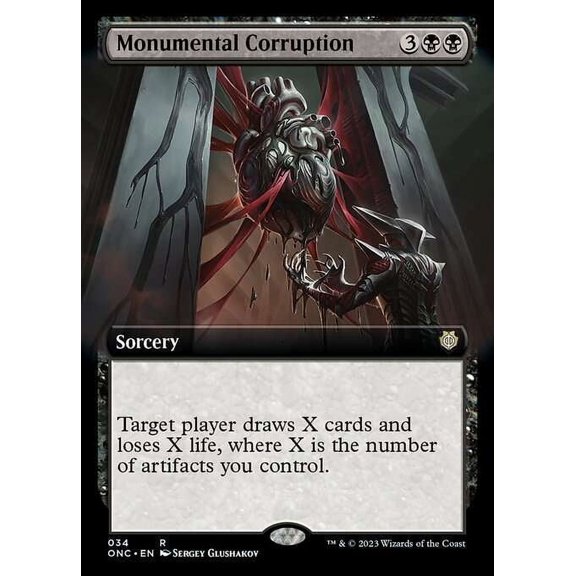 MtG Phyrexia: All Will Be One Commander Rare Monumental Corruption (Extended Art) #34