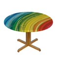 thumbnail image 3 of HAOXIT Decorative Round Table Cover Elastic Tablecloth, Table Cover Elastic Edged, Contour Stripes Dynamic Print Table Cover, Fits Round Table 42-46, 3 of 8
