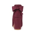 thumbnail image 2 of Unique Bargains Women's Round Toe Bow Decor Chunky Heel Ankle Boots, 2 of 7