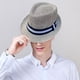 thumbnail image 5 of Sombrero de 56-58 cm de circunferencia para hombres y mujeres, sombreros para exteriores, sombreros de paja con protección solar, sombreros de jazz retro, 5 of 5