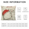 thumbnail image 5 of BANET  Christmas Throw Pillow Cushion Cover, Funny Cat Sleeping with a Hat and Little Hanging Xmas Ornaments Style, Decorative Square Accent Pillow Case 22x22in, 5 of 5