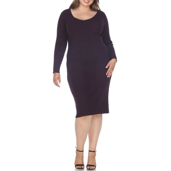 White Mark Women's Plus Size Destiny Sweater Dress