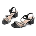 thumbnail image 4 of Womens Sandals Dressy Chunky Heels Low Block Open Toe Sandals Dress Party Shoes Black Size 5.5, 4 of 6