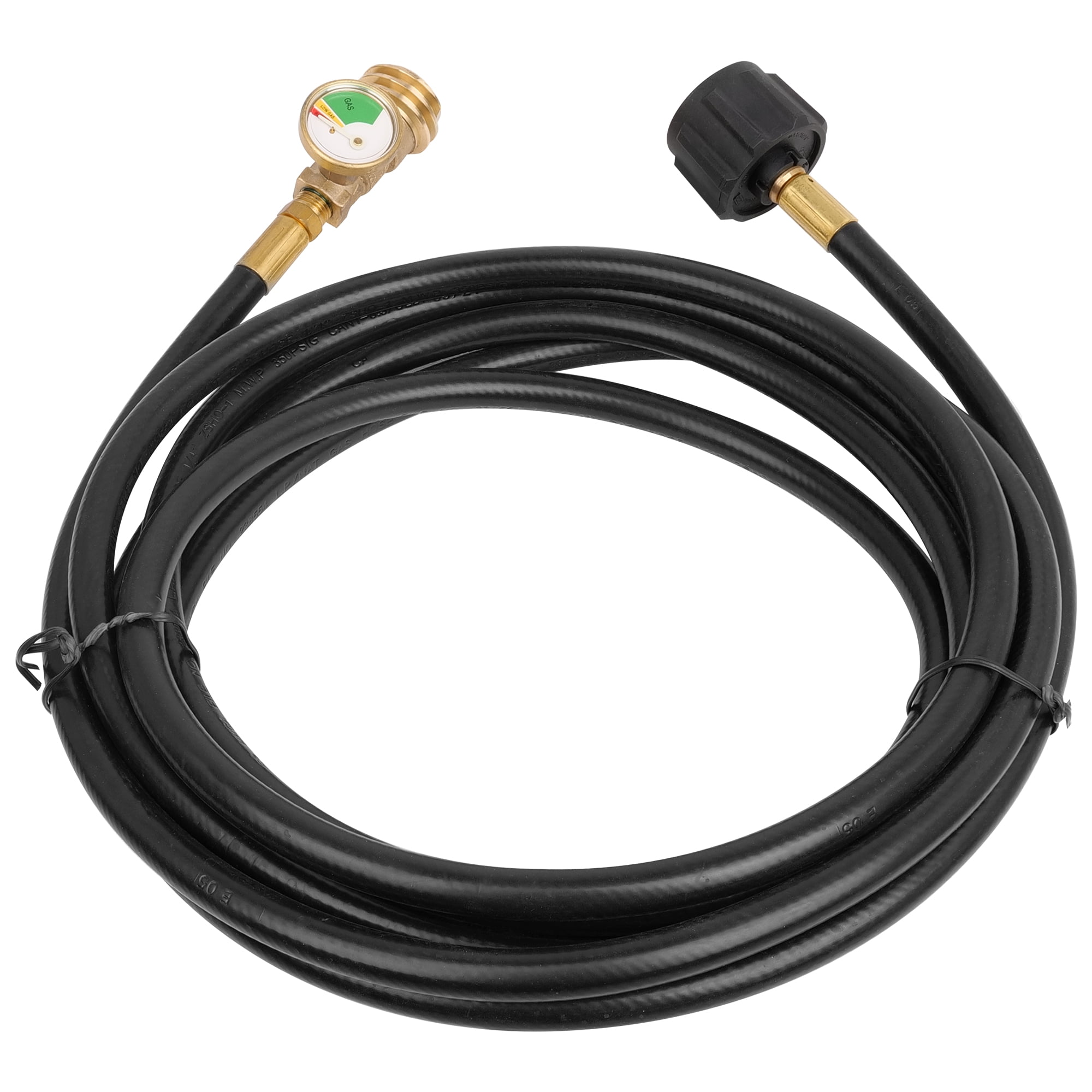 "Flexible Gas Line with Leak Detector Replacement for Gas Grill, Stove, Heater, Fire Pit and More, Propane Hose, Acme to Male QCC/POL Fittings"