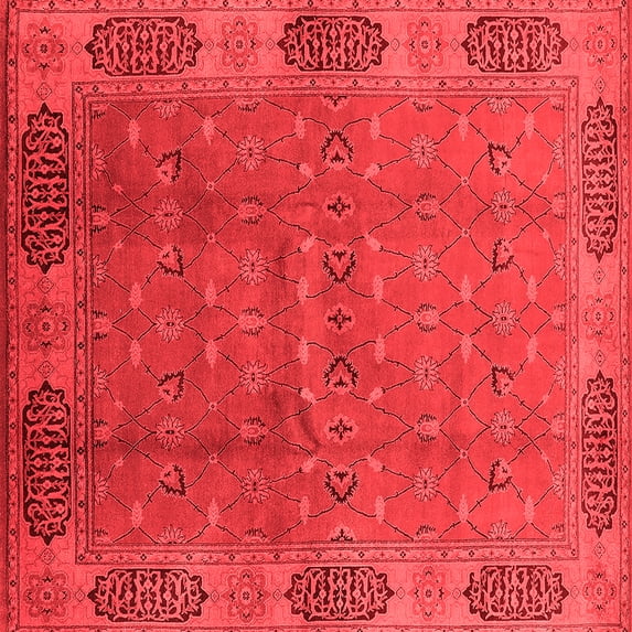 Ahgly Company Indoor Square Oriental Red Industrial Area Rugs, 3' Square