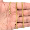 thumbnail image 3 of Nuragold 10k Real Yellow Gold Double Cuban Link 3mm Curb Chain Necklace (16"-24") Italian Jewelry for Men & Women, 3 of 9