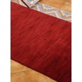 thumbnail image 5 of Rugsotic Carpets Hand Knotted Wool Area Rug 2'6''x10' Red Contemporary Runner Indoor Rug for Living Room, Bedroom Antimicrobial L00100, 5 of 6