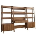 thumbnail image 2 of Modway Bixby 3-Piece Wood Office Desk and Bookshelf in Walnut, 2 of 5